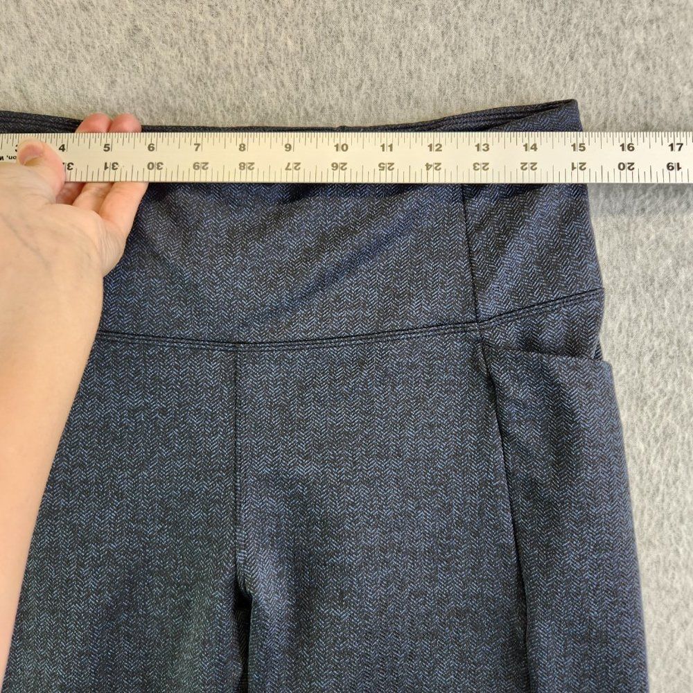 Athleta Mercer Herringbone Tight Womens Medium Blue Pockets Slit Ankle Pants - Picture 12 of 16